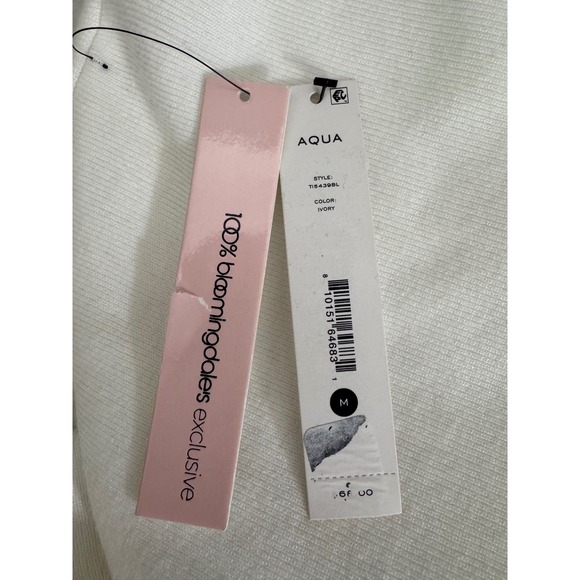 AQUA‎ White Peplum Top Sleeveless Knit Tank Flared Hem Modern Size M - Picture 8 of 9